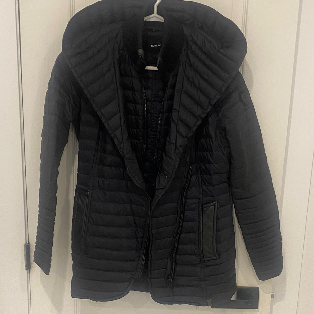 RUDSAK Navy blue and black leather pocket and trimming amazing condition